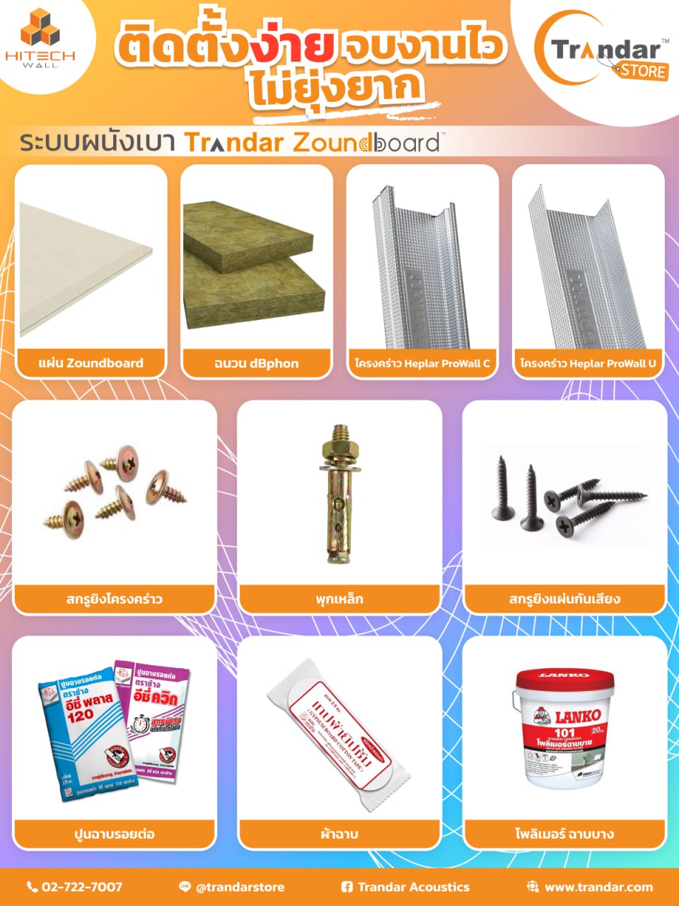 ระบบผนังกันเสียง ติดตั้งง่ายด้วย Trandar Zoundboard